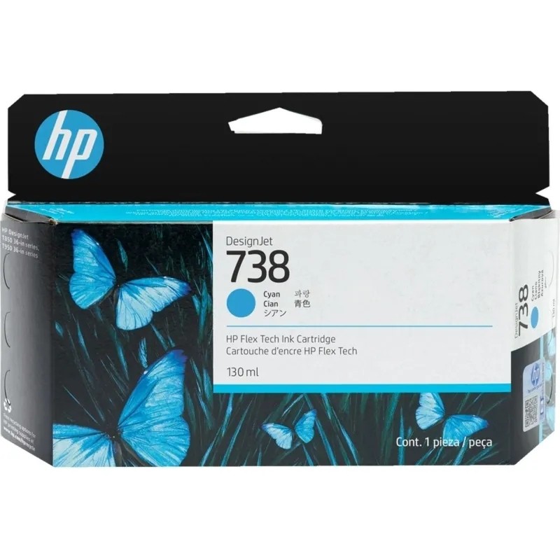 Картридж струйный HP 738 Голубой/Cyan, 130 мл (498N5A)