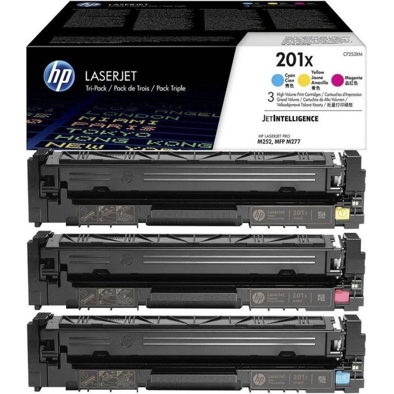 Картридж лазерный HP 201X CF253XM CMY для CLJ Pro 252/274/277 (3шт/уп)