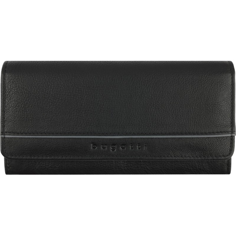 Кошелек жен BUGATTI Banda,защ RFID,чер,кож коз/полиэ,18,5х2,5х9,5, 49133501