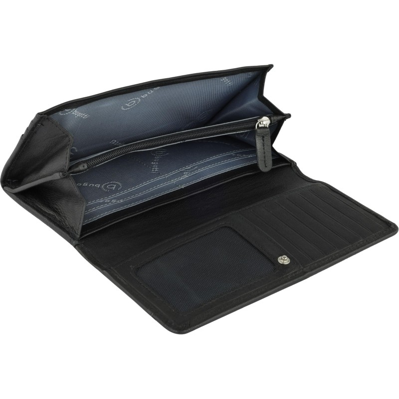 Кошелек жен BUGATTI Banda,защ RFID,чер,кож коз/полиэ,18,5х2,5х9,5, 49133501