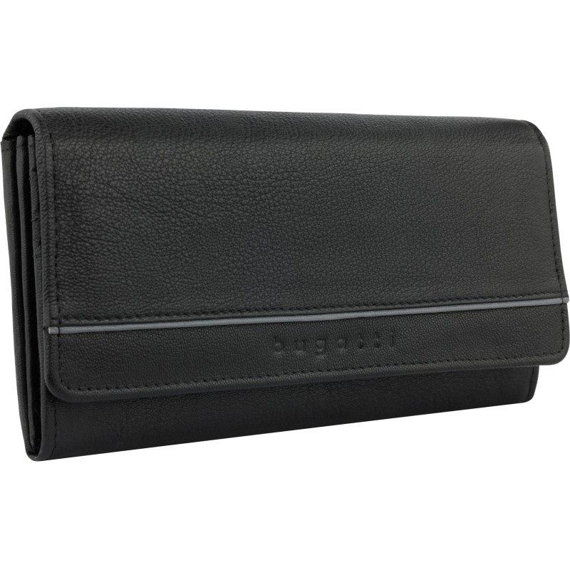 Кошелек жен BUGATTI Banda,защ RFID,чер,кож коз/полиэ,18,5х2,5х9,5, 49133501
