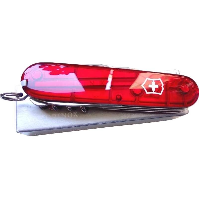 Нож Victorinox Climber, 91 мм, 14 функций, полупрозрачный красный, 1.3703.T