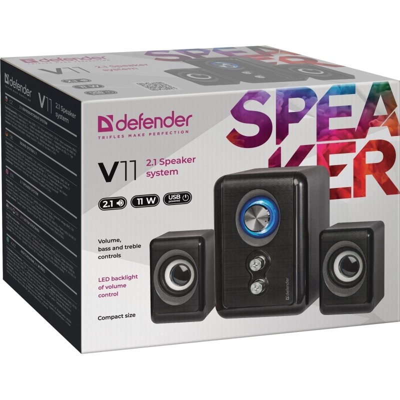 Акустическая система 2.1 Defender V11 11 Вт, питание от USB (65111)