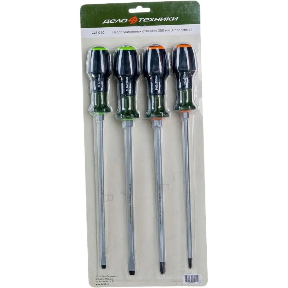 Набор отверток усиленных Дело Техники PH, SL 4 штуки (748040)