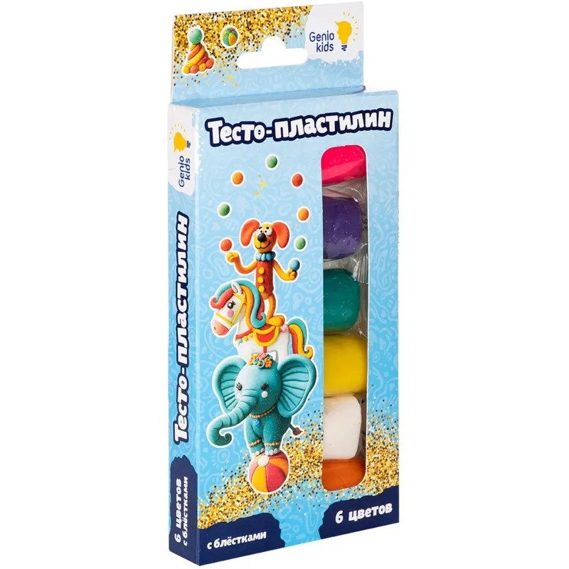 Набор для лепки детский &#039;Тесто-пластилин 6 цветов с блёстками&#039; TA1091