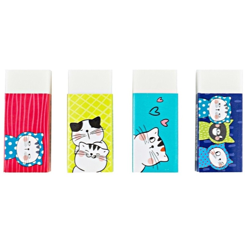 Ластик прямоугольный M&amp;G So Many Cats, 43x18x12 мм, ПВХ, белый, уп ассорти