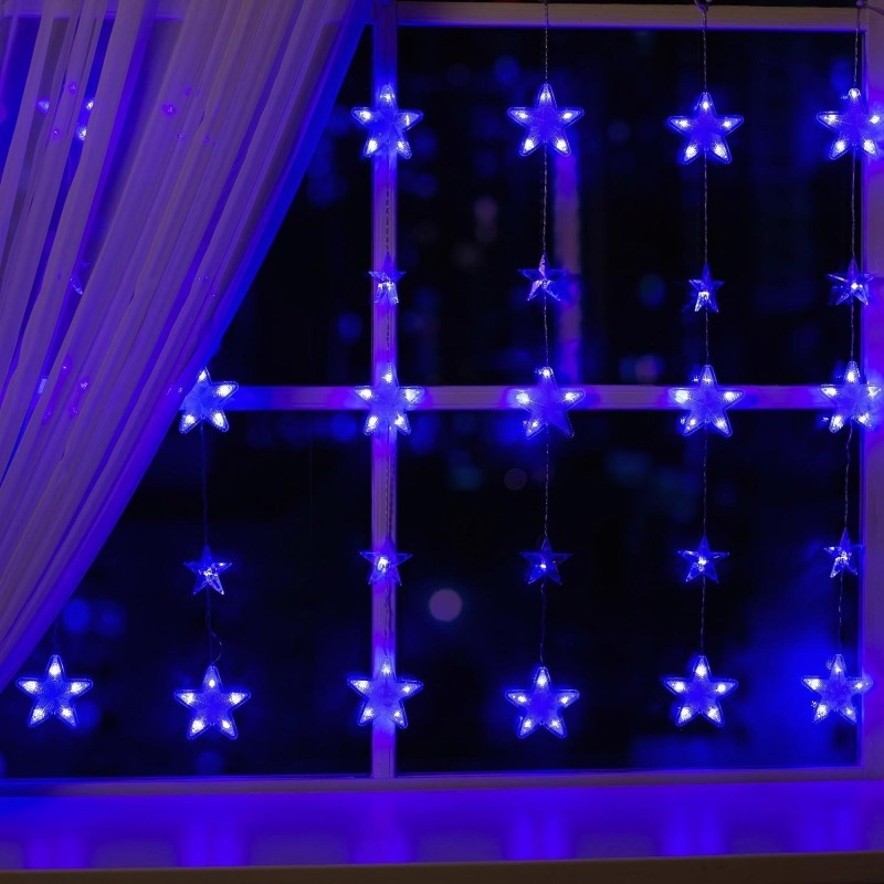 Гирлянда светодиодная Бахр 2.4x0.9м Звездочки,IP20,186LED,син,8реж 4356975