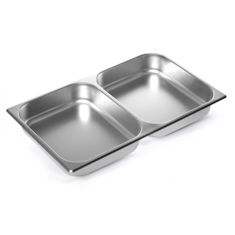 Гастроемкость LUXSTAHL нерж.сталь, 2-секции, GN 1/1&#039;&#039; 53х32,5х6,5см (га100)