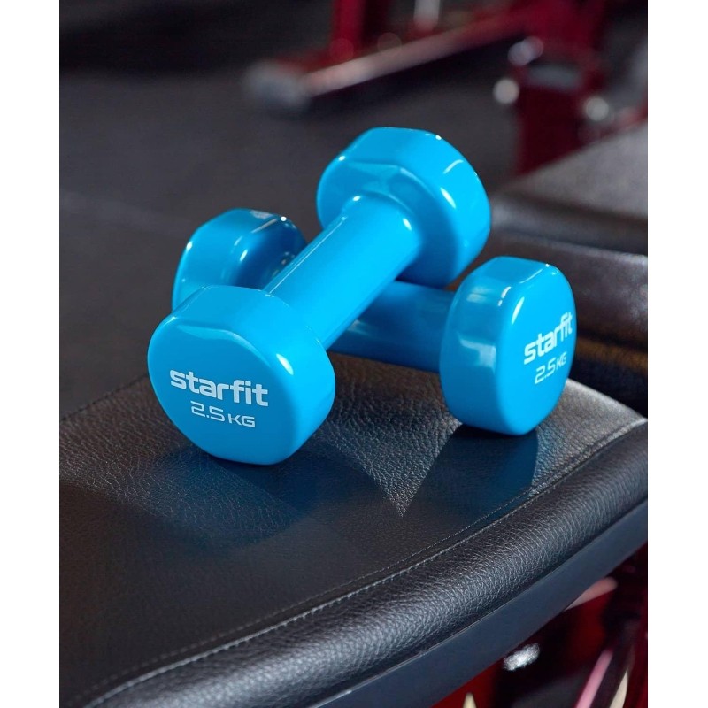 Гантель виниловая STARFIT DB-101 2,5 кг, синий., ЦБ-00001449
