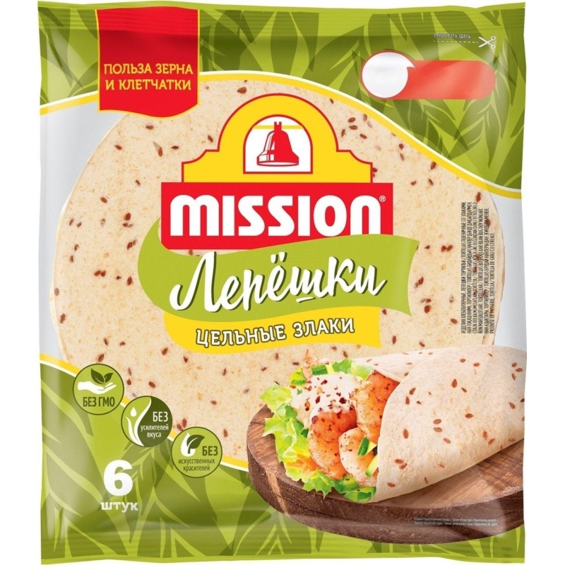 Лепешка MISSION Со злаками, 6шт, 250г
