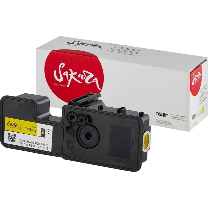 Картридж лазерный  Sakura TK-5240Y для Kyocera ECOSYS P5026 (ЛМ)
