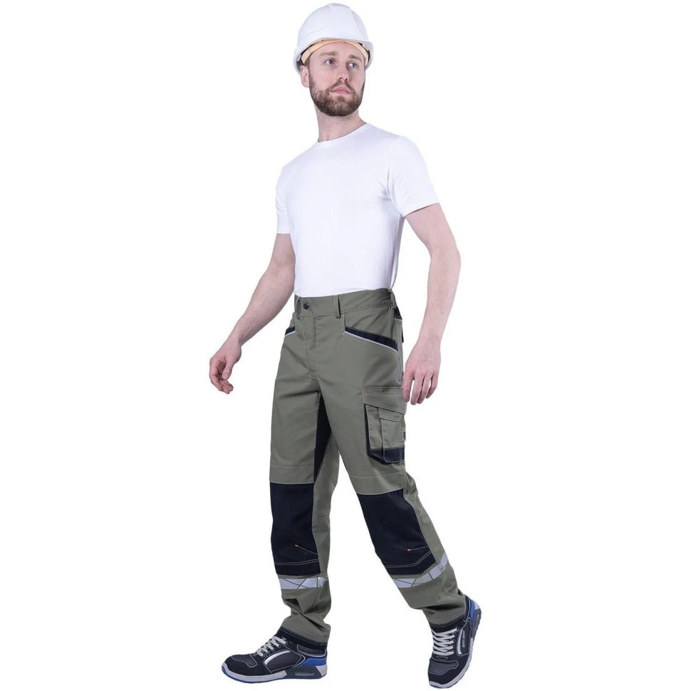 Брюки лет муж КОРПОРАЦИЯ (Брю399) хаки/черн (112-116, 182-188)