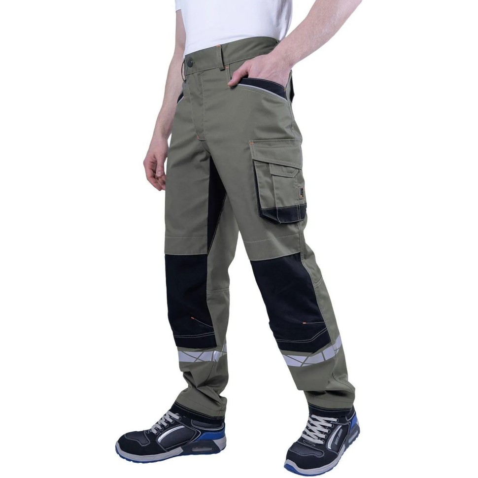 Брюки лет муж КОРПОРАЦИЯ (Брю399) хаки/черн (112-116, 182-188)