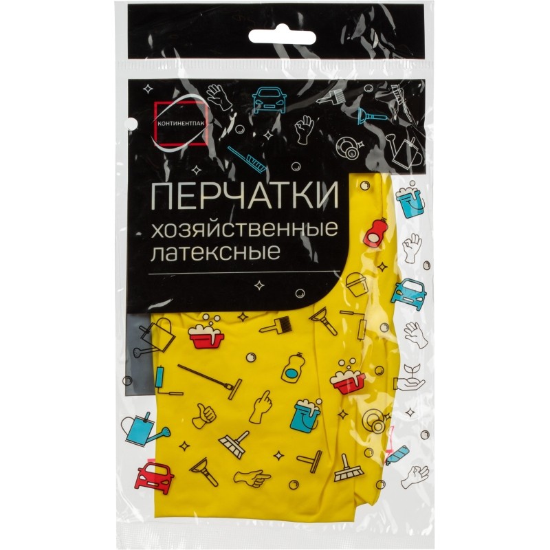 Перчатки хозяйственные желтые, р. S  вес 36-42гр