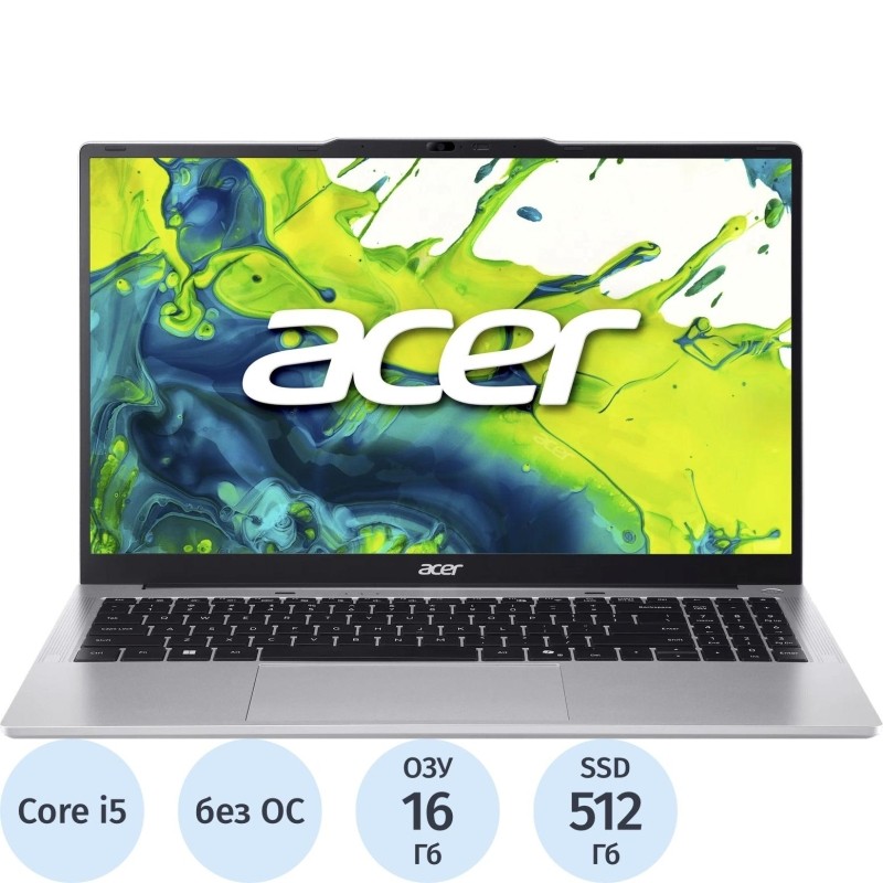 Ноутбук Acer Aspire Lite 15 AL15-72P-51YD 15.6" Silver Intel Core i5 13500H/16 ГБ/SSD 512 ГБ (NX.D5HCD.003)