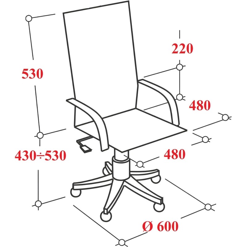 Кресло VT_EChair-326 ТС ткань Т серый пластик