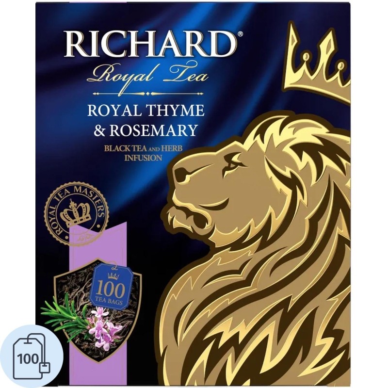 Чай Richard Royal Thyme&amp;Rosemary черный, 100 пакетиков 13938