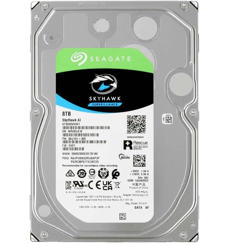 Жесткий диск Seagate SkyHawk AI 3.5 SATA 8Tb, 7200rpm, 256Mb(ST8000VE001)