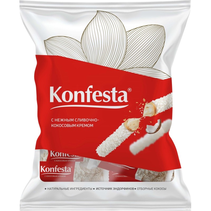Конфеты Konfesta с кокосовой начинкой, 500г