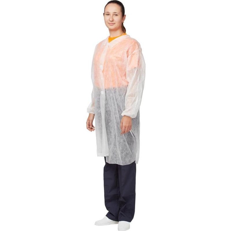 Халат на липучках (20гр) белый  р.XXL,арт. LC20L3W145110, 10шт/уп