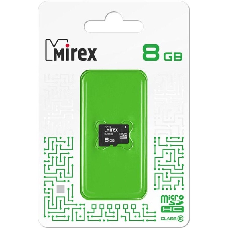 Карта памяти Mirex microSDHC 8Gb (class 10) шт (13612-MC10SD08)