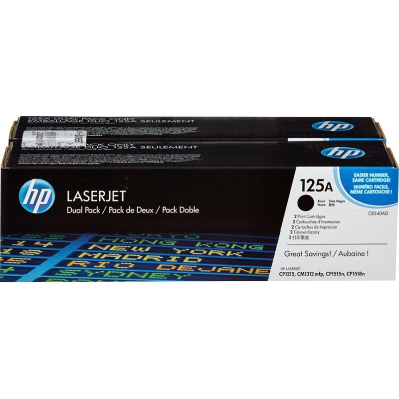 Картридж лазерный HP 125A CB540AD чер. для LJ CP1215/1515 (2шт/уп)
