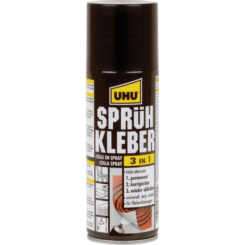 Клей -спрей универсальный UHU SPRUHKLEBER 3 в 1 200мл (48900)