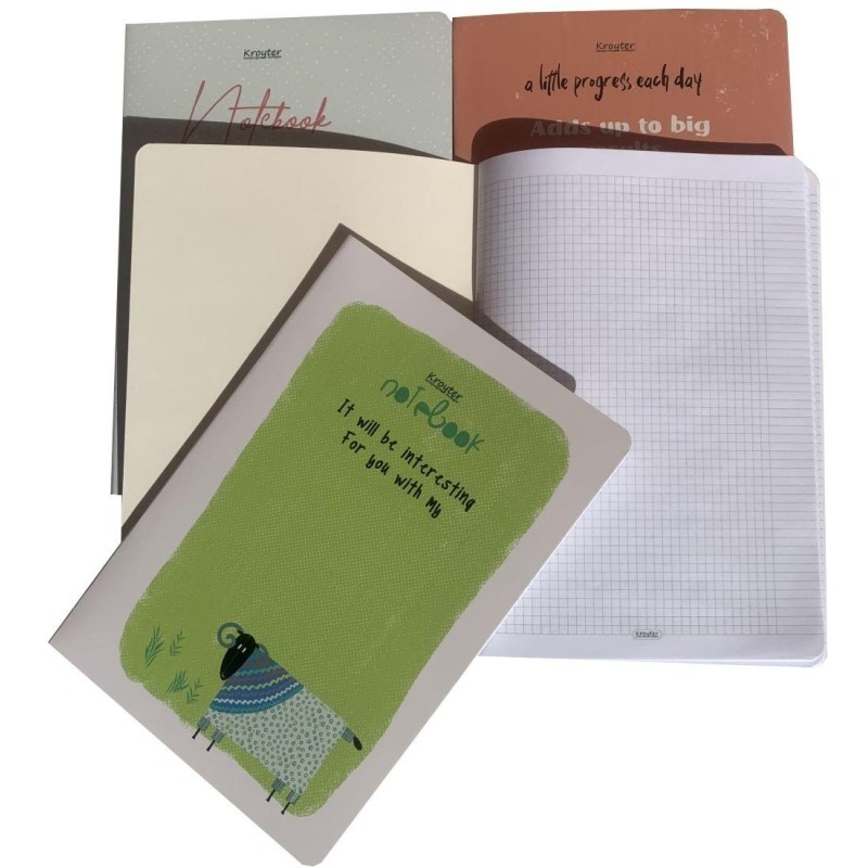 Бизнес-тетрадь Kroyter А4,40л,206х295,кл,скр,обл.карт,Animals,в асс.64485