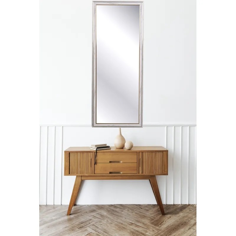 Зеркало МГЛ_ настенное 120 (400x1000) багет ПВХ белый