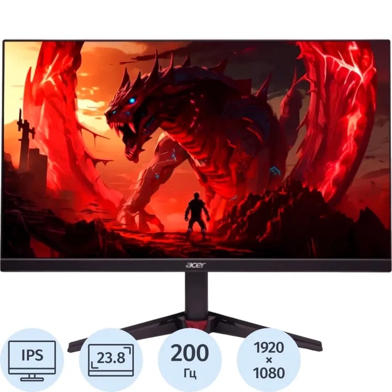 Монитор Acer Nitro (UM.QV0CD.101)23,8/FHD/IPS/200Hz/250cd/0,5ms/HDMI/DP