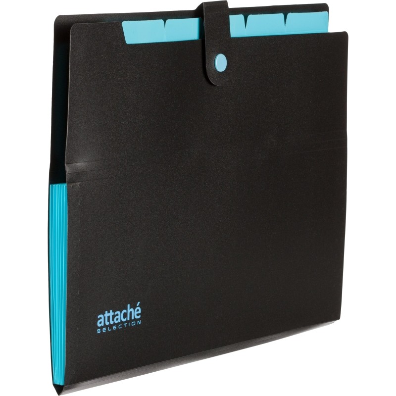 Папка органайзер на кнопке Attache Selection Black&amp;Bluе, А4,500мкм , 5отд