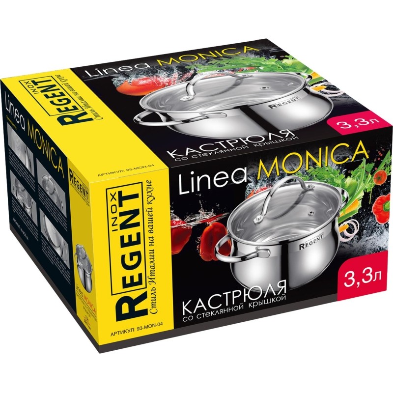 Кастрюля со стек. кр. 3,3л; 20х11 см Linea MONICA 93-Mon-04