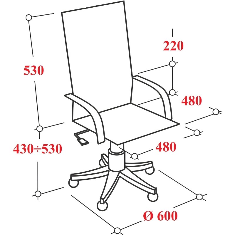 Кресло VT_EChair-326 ТС ткань Т черный пластик