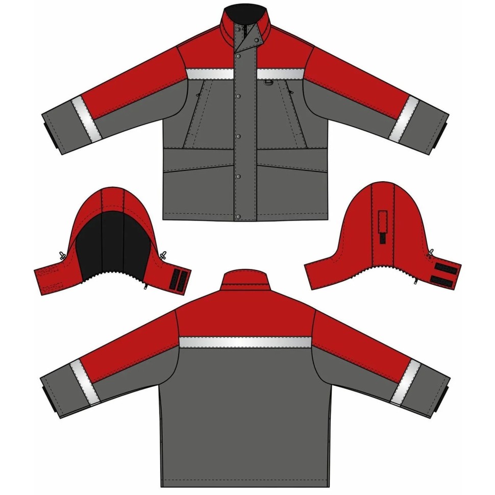 Куртка рабочая зимняя мужская з47-КУ сер/крас (р.60-62) 170-176