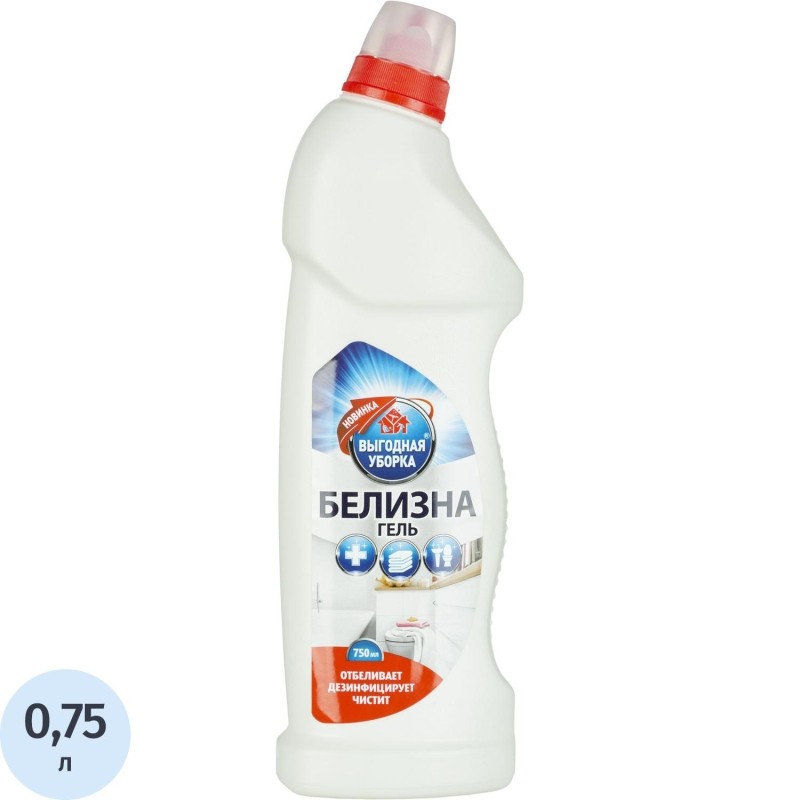 Средство для дезинфекции Отбеливатель ВЫГОДНАЯ УБОРКА Белизна-гель 750 мл