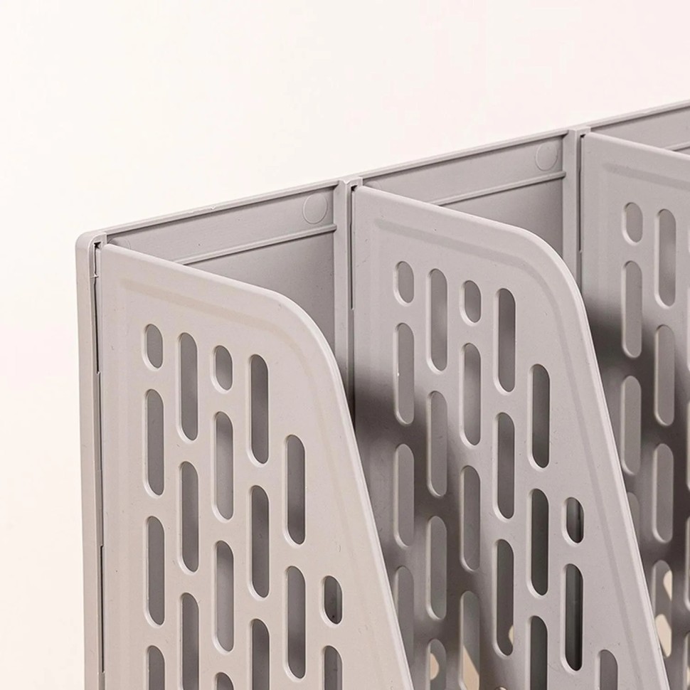 Лоток вертикальный д/бумаг Deli E9843,сбор,3отд,сер,250x257x275мм,пл