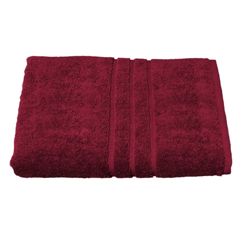 Полотенце махровое Luscan/бордюр 450г/м2, 70х140, бордо