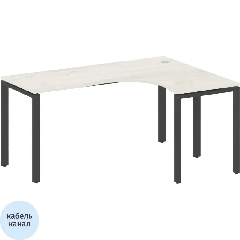 Стол Metal System St эрг пр. П-обр. м/к БП.СА-4Пр 1600x1200x750 Дуб Нав/Ант