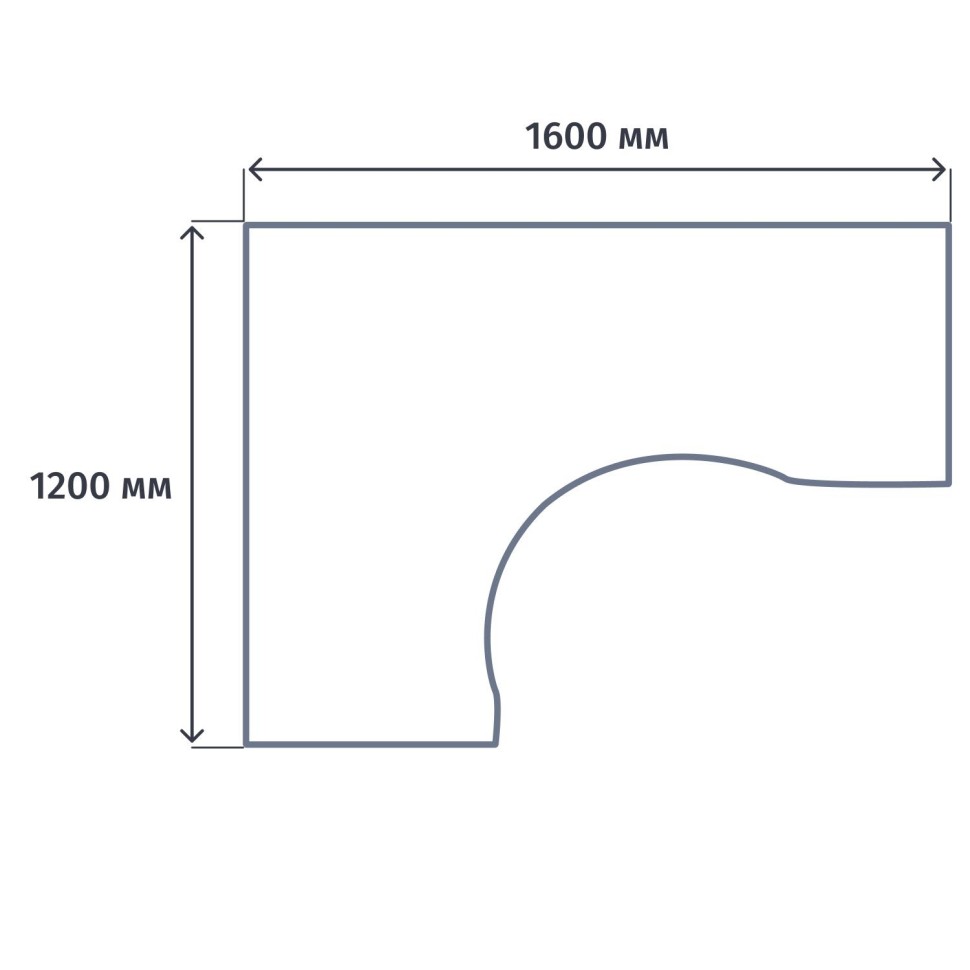 Стол Metal System St эрг пр. П-обр. м/к БП.СА-4Пр 1600x1200x750 Дуб Нав/Ант