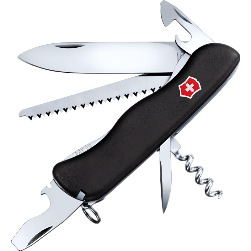 Нож Victorinox Forester, 111 мм, 12 функций, с фиксат лезвия,черн, 0.8363.3