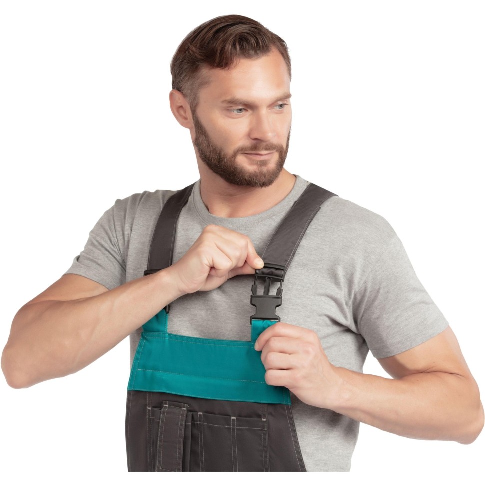 Полукомбинезон летний муж л36-ПК т.сер/бирюз (р.64-66) 194-200 Алистер