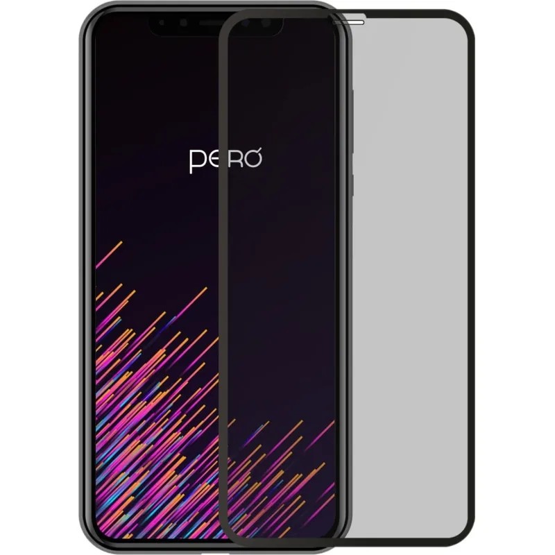 Защитное стекло PERO Full Glue Privacy для iPhone 16 Pro Max, черное