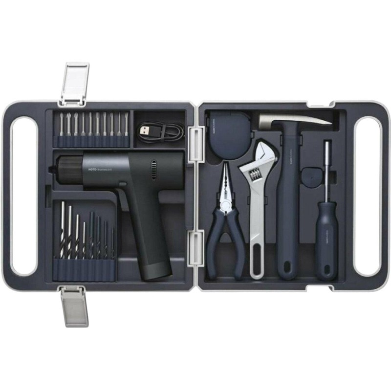 Набор инструментов с дрелью-шуруповёртом HOTO 12V Brushless Drill Tool Set