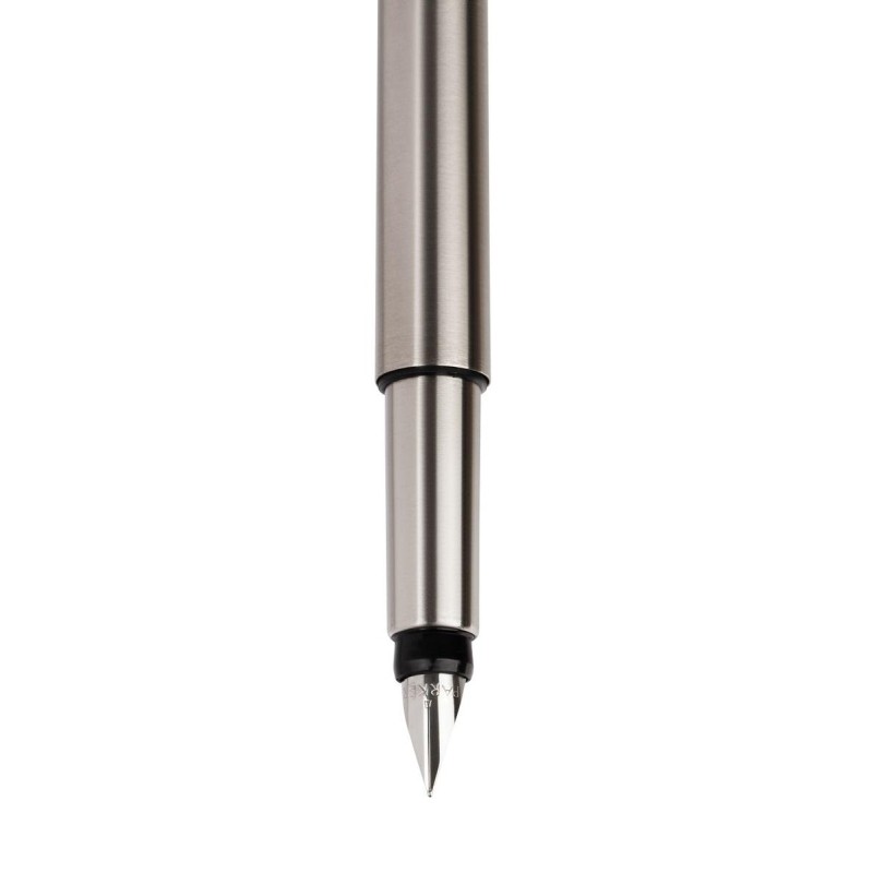 Ручка перьевая Parker Vector Stainless Steel син, 0,8мм,кор S0029690