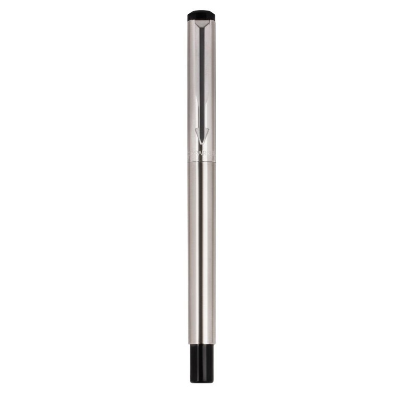 Ручка перьевая Parker Vector Stainless Steel син, 0,8мм,кор S0029690