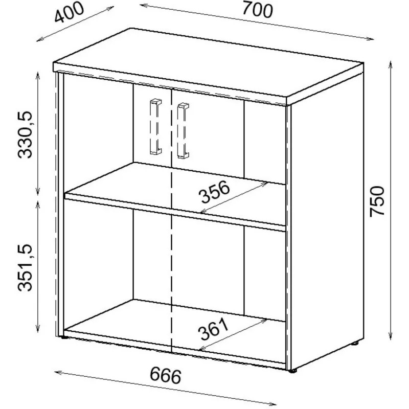 Тумба Avance приставная 6Т.007 700х400х750 белый