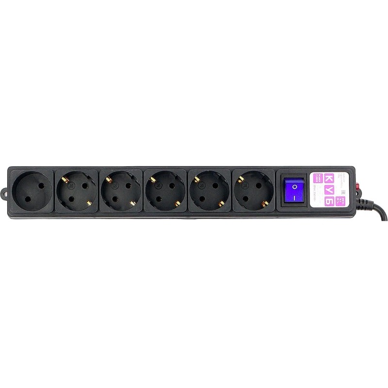 Сетевой фильтр Power Cube 1,9м 6 розеток, 16А/3,5кВт, провод 3x1,0