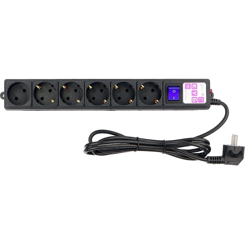 Сетевой фильтр Power Cube 1,9м 6 розеток, 16А/3,5кВт, провод 3x1,0