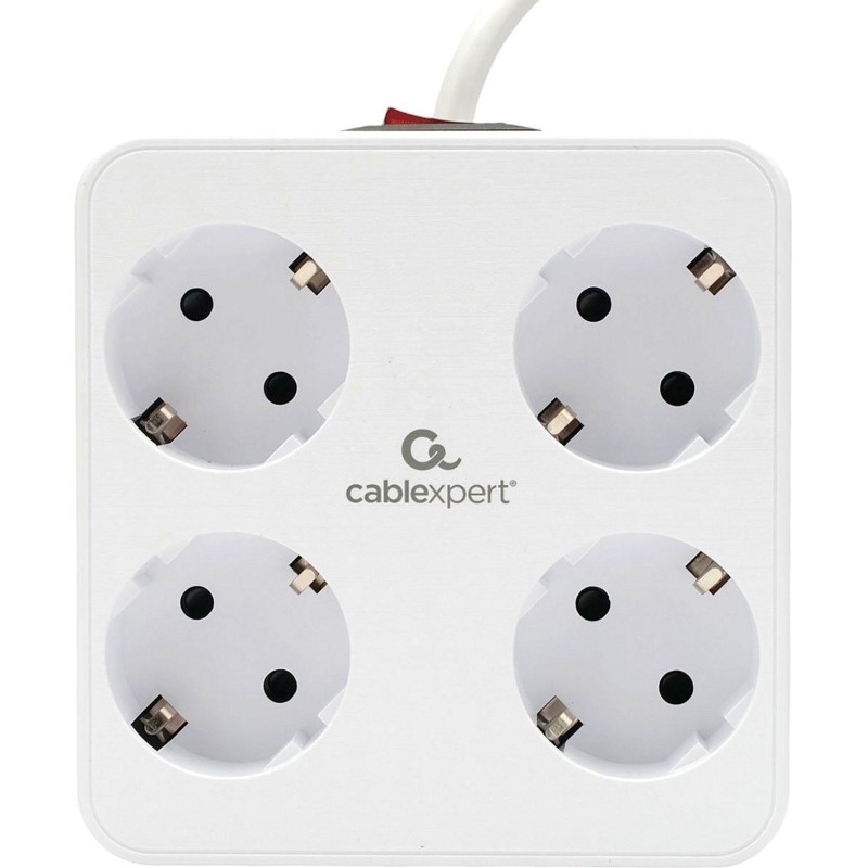 Сетевой фильтр Cablexpert Plate 4р/2м, 10А, 2xUSB, белый(PLT-4-C2U2-W-2)