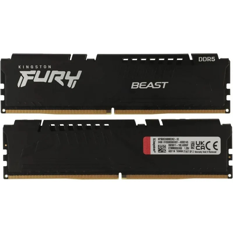 Модуль памяти Kingston Fury 32GB(2x16GB)DIMM DDR5(KF560C36BBE2K2-32)